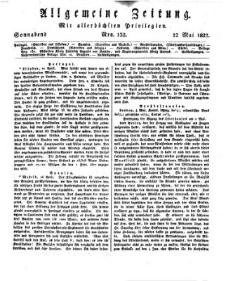 Allgemeine Zeitung Samstag 12. Mai 1827