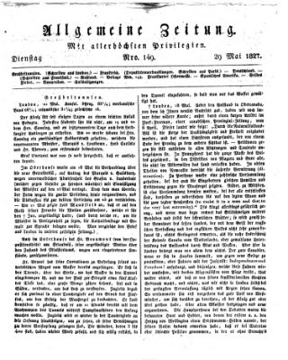 Allgemeine Zeitung Dienstag 29. Mai 1827