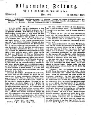 Allgemeine Zeitung Mittwoch 13. Juni 1827