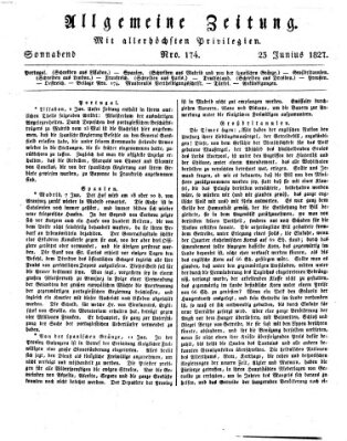 Allgemeine Zeitung Samstag 23. Juni 1827
