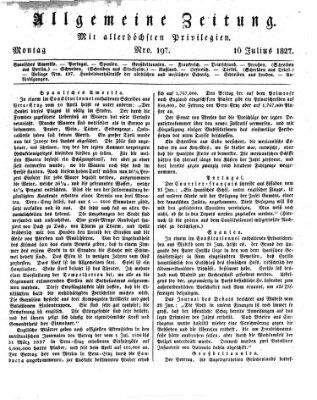Allgemeine Zeitung Montag 16. Juli 1827