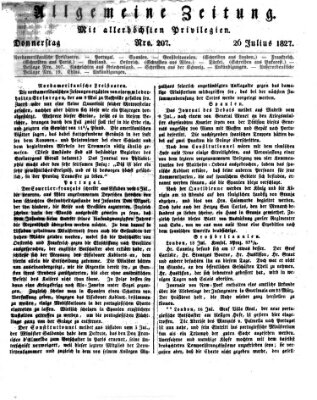 Allgemeine Zeitung Donnerstag 26. Juli 1827