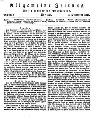 Allgemeine Zeitung Montag 10. Dezember 1827