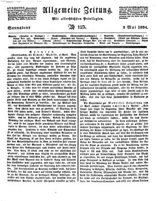 Allgemeine Zeitung Samstag 3. Mai 1834