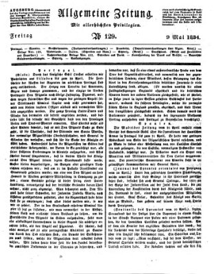 Allgemeine Zeitung Freitag 9. Mai 1834