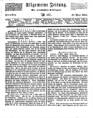 Allgemeine Zeitung Dienstag 27. Mai 1834