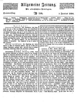 Allgemeine Zeitung Donnerstag 5. Juni 1834