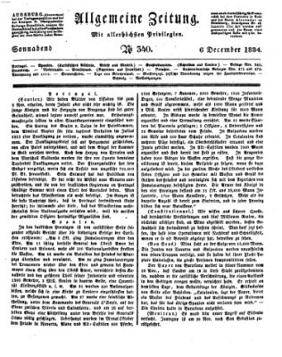 Allgemeine Zeitung Samstag 6. Dezember 1834