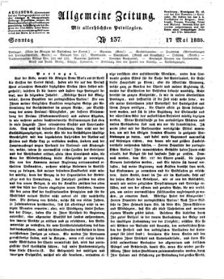 Allgemeine Zeitung Sonntag 17. Mai 1835