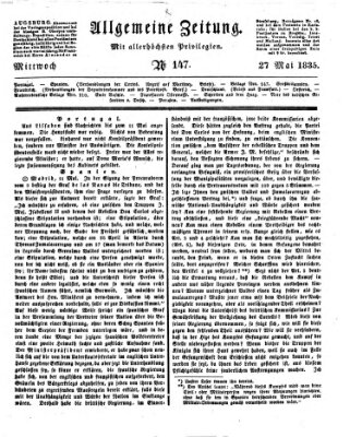 Allgemeine Zeitung Mittwoch 27. Mai 1835