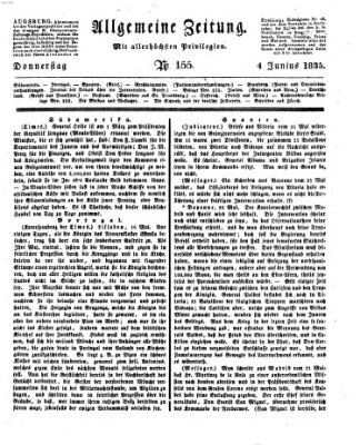 Allgemeine Zeitung Donnerstag 4. Juni 1835