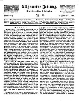 Allgemeine Zeitung Sonntag 7. Juni 1835