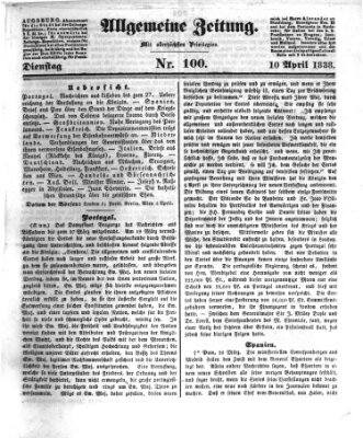 Allgemeine Zeitung Dienstag 10. April 1838