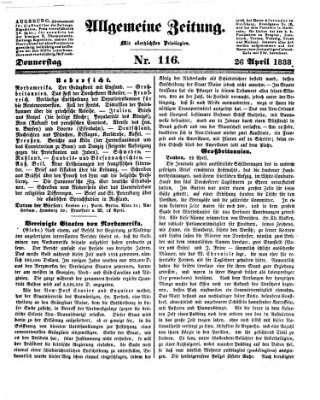Allgemeine Zeitung Donnerstag 26. April 1838