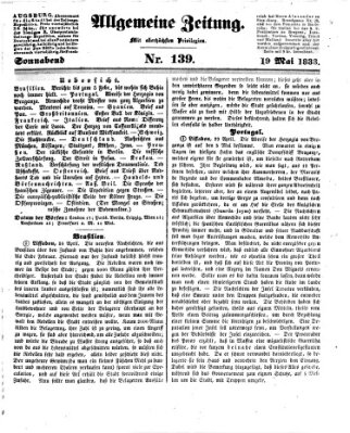 Allgemeine Zeitung Samstag 19. Mai 1838