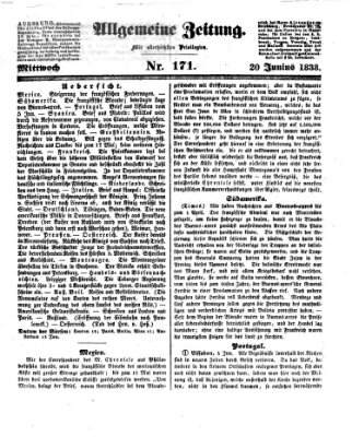 Allgemeine Zeitung Mittwoch 20. Juni 1838