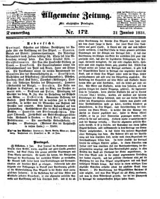 Allgemeine Zeitung Donnerstag 21. Juni 1838