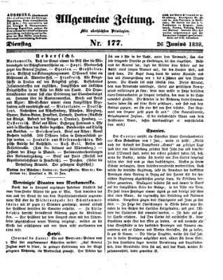 Allgemeine Zeitung Dienstag 26. Juni 1838