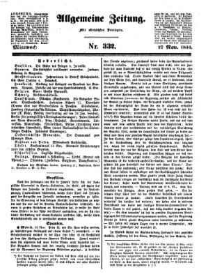Allgemeine Zeitung Mittwoch 27. November 1844