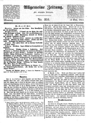 Allgemeine Zeitung Montag 16. Dezember 1844