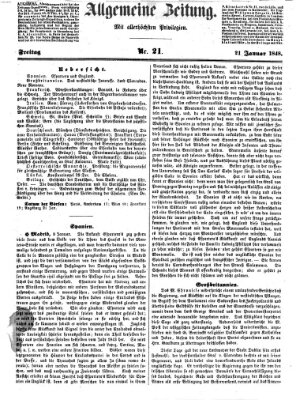 Allgemeine Zeitung Freitag 21. Januar 1848