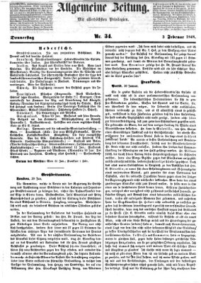 Allgemeine Zeitung Donnerstag 3. Februar 1848