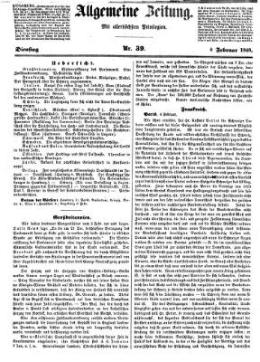 Allgemeine Zeitung Dienstag 8. Februar 1848