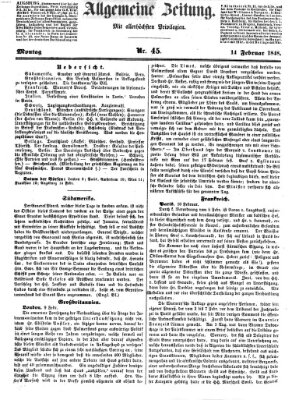 Allgemeine Zeitung Montag 14. Februar 1848