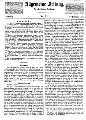 Allgemeine Zeitung Sonntag 20. Februar 1848