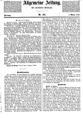 Allgemeine Zeitung Freitag 3. März 1848