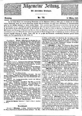 Allgemeine Zeitung Sonntag 12. März 1848