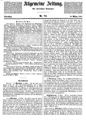 Allgemeine Zeitung Dienstag 14. März 1848