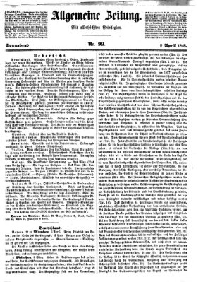 Allgemeine Zeitung Samstag 8. April 1848