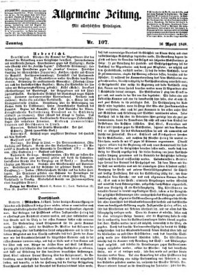 Allgemeine Zeitung Sonntag 16. April 1848
