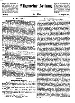 Allgemeine Zeitung Freitag 22. August 1851