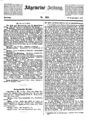 Allgemeine Zeitung Freitag 12. September 1851