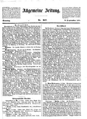 Allgemeine Zeitung Sonntag 14. September 1851