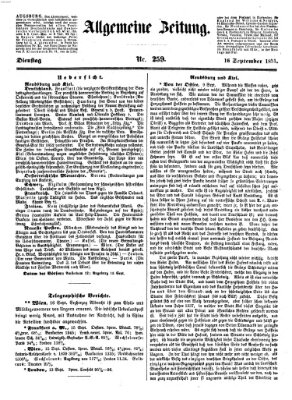 Allgemeine Zeitung Dienstag 16. September 1851