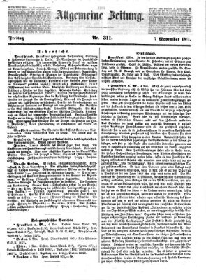 Allgemeine Zeitung Freitag 7. November 1851