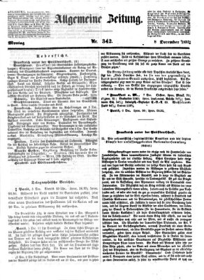 Allgemeine Zeitung Montag 8. Dezember 1851
