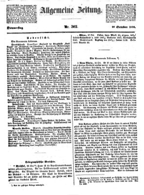 Allgemeine Zeitung Donnerstag 28. Oktober 1852