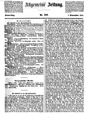 Allgemeine Zeitung Donnerstag 4. November 1852