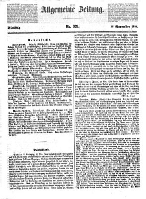 Allgemeine Zeitung Dienstag 16. November 1852