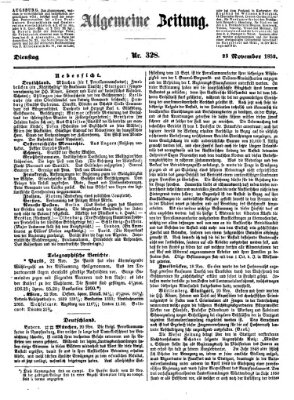 Allgemeine Zeitung Dienstag 23. November 1852