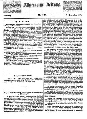 Allgemeine Zeitung Sonntag 5. Dezember 1852