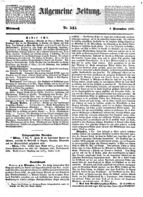 Allgemeine Zeitung Mittwoch 8. Dezember 1852