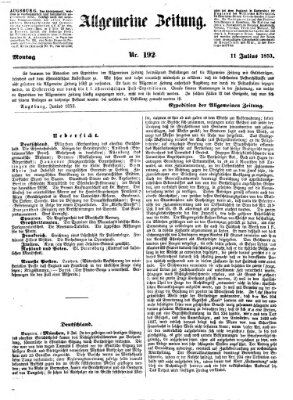 Allgemeine Zeitung Montag 11. Juli 1853