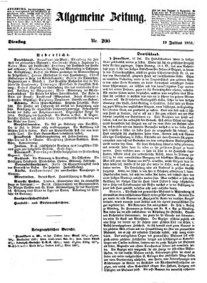 Allgemeine Zeitung Dienstag 19. Juli 1853