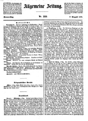 Allgemeine Zeitung Donnerstag 11. August 1853