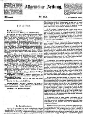 Allgemeine Zeitung Mittwoch 7. September 1853